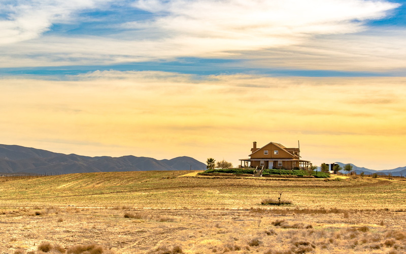 landscape, yellow, architecture, scenics - nature, building, semi-arid, farm, Field, plant, Sunset, building exterior, House, place of worship, environment