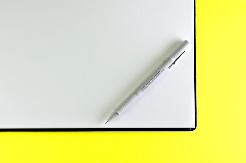 silver colored, notebook, blank, electronics, close-up, 4K, calculator, fountain pen, pen, indoors, note pad, diary, art, yellow, writing instrument, colored background