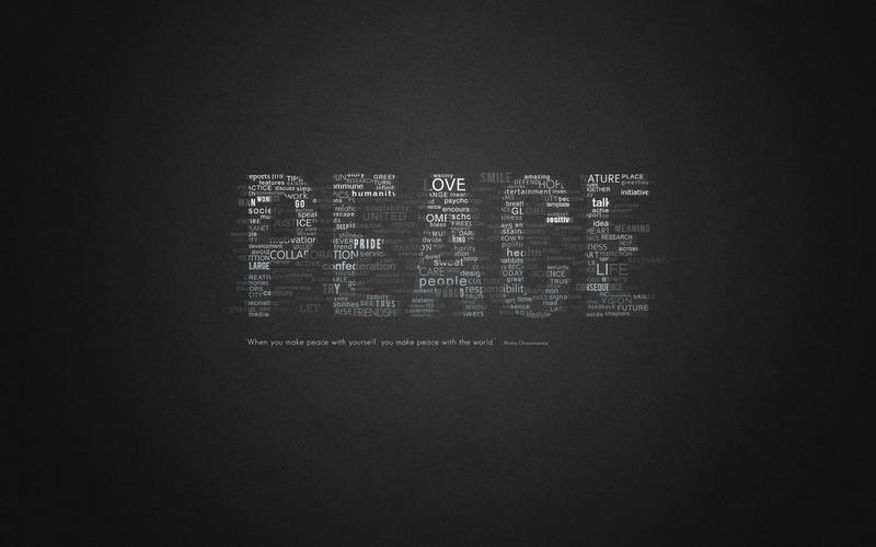 minimalism, typography, monochrome, peace, 720P, quote