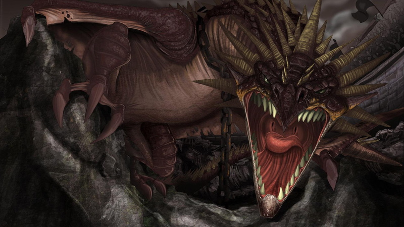 fantasy, beige, dragon, 1920x1080, 1080P, scary, grey, brown