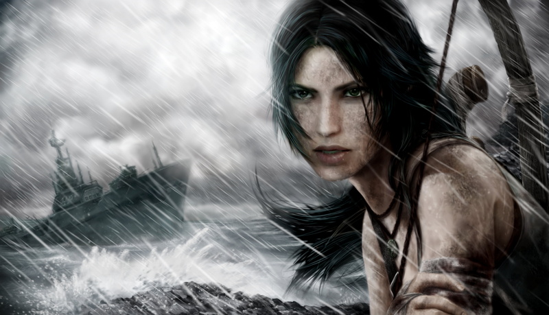 face, the game, Tomb Raider, females, weapons, beautiful woman, young Adult, the sky, outdoors, tomb, 5K, motion, hand, raider, ponytail, women