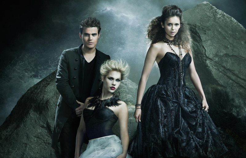 Stefan Salvatore, beautiful woman, hair, wesley, portrait, black color, 2K, beautiful people, Nina Dobrev, looking at camera, couple - relationship, young adult