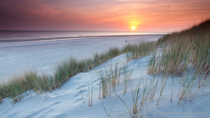 ameland, sea, 2K, north, sunset, netherlands, Beaches