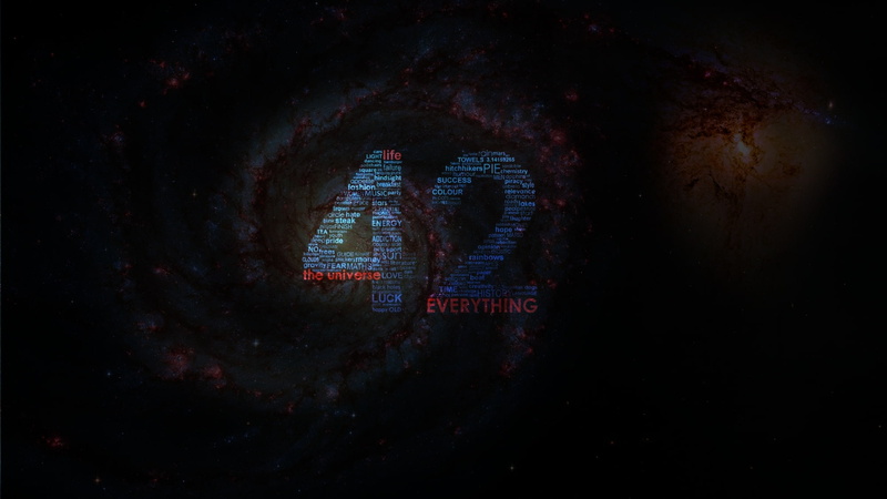 life, galaxy, art, space, hd, outer space, everything, Galaxies, 1080P, guide, hitchhikers, x, outer