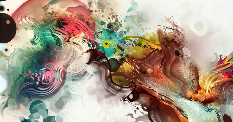 paint, art and craft equipment, craft, artworks, indoors, 1080P, water, mixing, high angle view, messy, drawings, variation, table, Art 3D Digital Abstract  HD