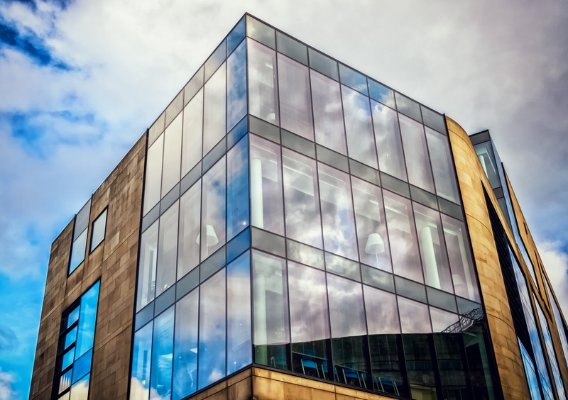 Mirroring, office Building, sky, skyscraper, cloud - sky, Home, architecture, reflection, low angle view, outdoors, white, office, angle, nature, Glass