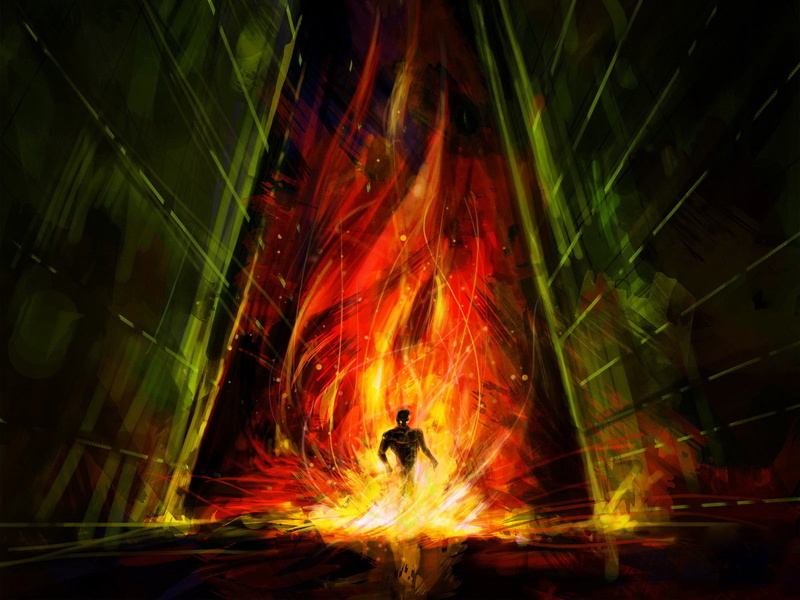 burning, fire - natural phenomenon, glowing, hunter, lifestyles, nature, digital, Art And Creative, creative art, humanoid, digital composite