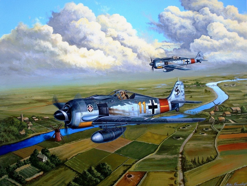 military, on the move, car, transportation, single-engine piston, river, plane, Fw 190, mid-air, airport, day, buildings, figure, gray, flying, mode of transportation