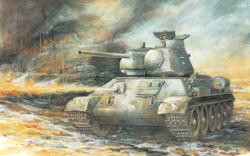 transportation, metal, Soviet, land vehicle, art, armored tank, military, figure, nature, painting, run-down, USSR, strokes, 2K, gray, WWII, OBR. 1943.