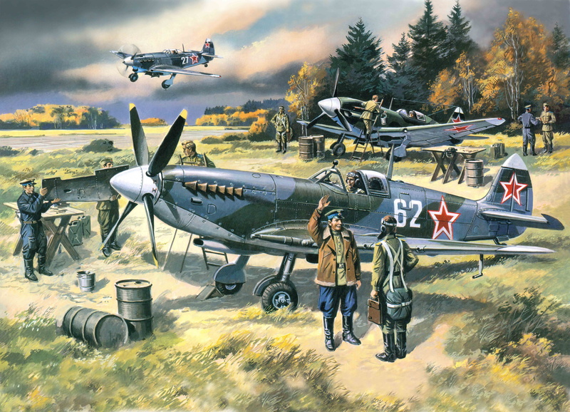 training, propeller airplane, air vehicle, military, WW2., monoplanes, Moscow, travel, Spitfire, army, outdoors, air force, WWII, USSR, English, flying