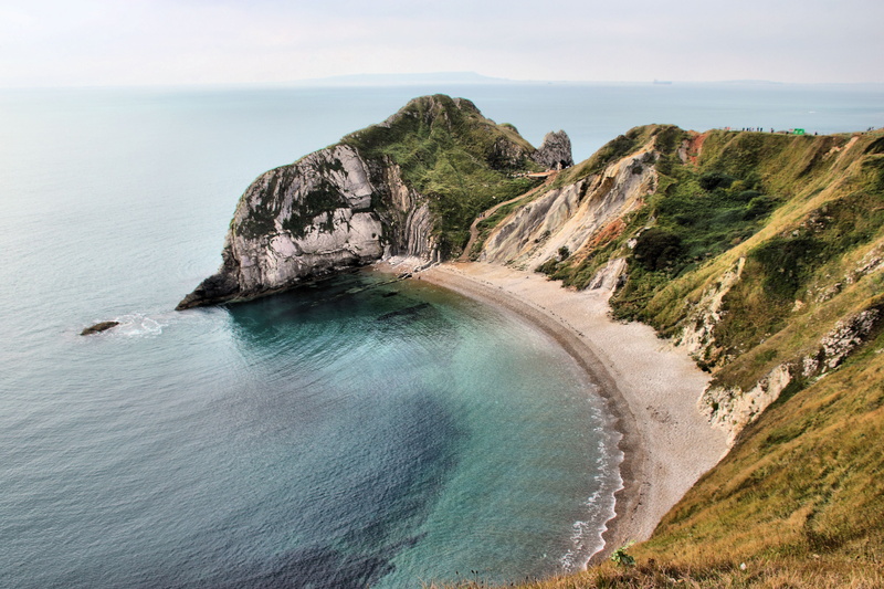 atlantic Ocean, landscape, white clouds, seaside, coastline, clouds, nature, Man of War, cliff, coves, durdle  door, sparkles, dorset, cliffs, 4K, beach
