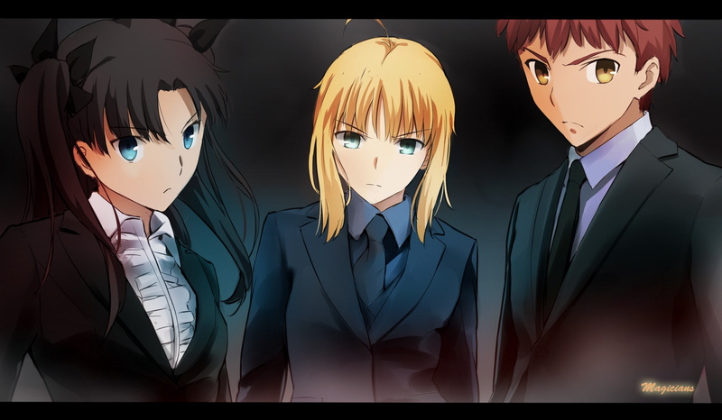 1080P, Saber, Tohsaka Rin, anime, Shirou Emiya, Fate Series