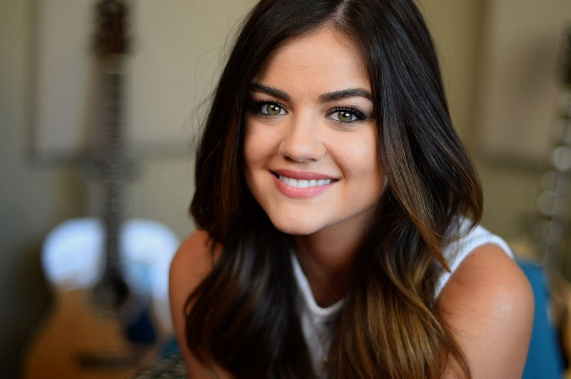 long hair, hairstyle, smiling, one person, body part, beautiful people, lucy hale, positive emotion, looking at camera, emotion, beautiful woman, women