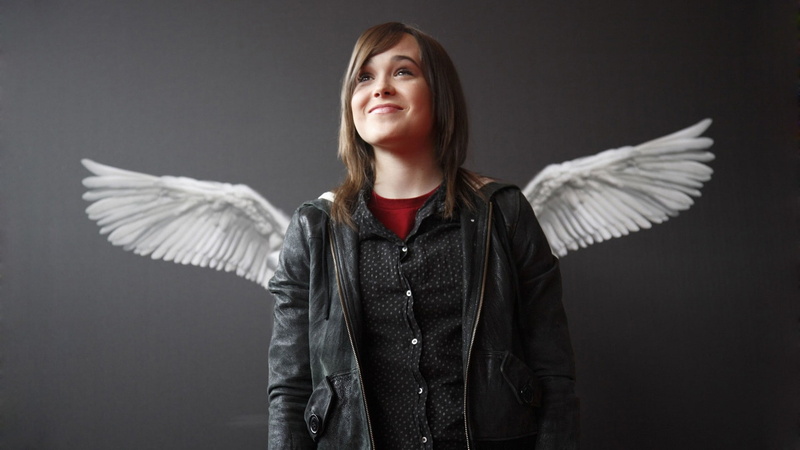smiling, 1080P, wings, actress, Ellen Page, women