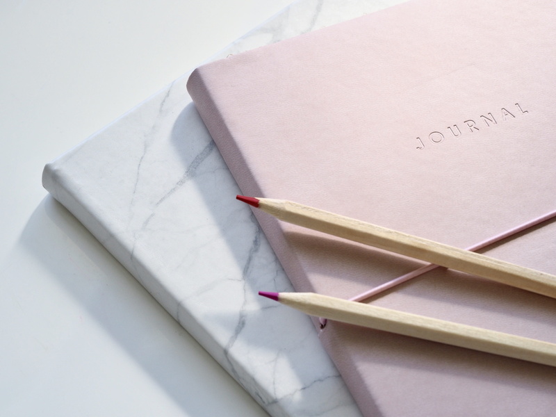 book, note, journal, work, watch, studio shot, close-up, pink, high angle view, 4K, closeup, publication, notepad, desk, simple, paper, writing instrument