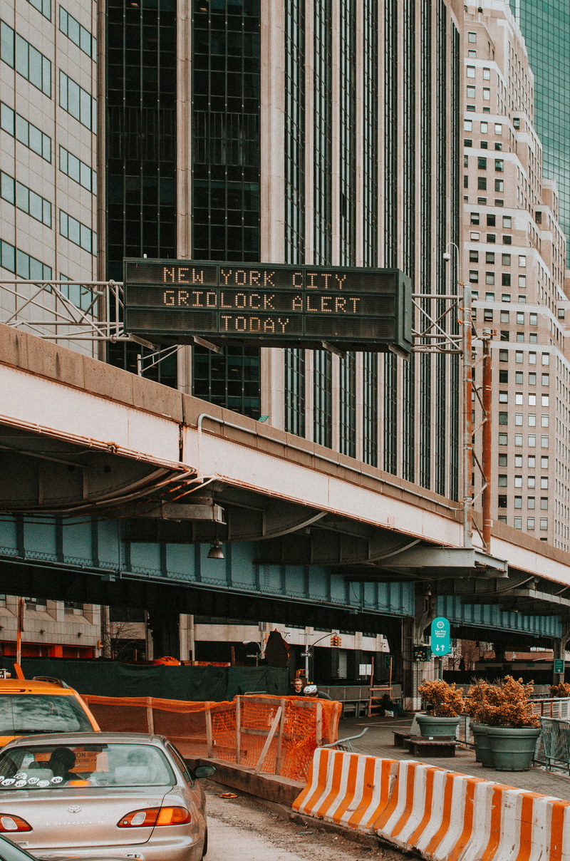 outdoors, bridge, connection, signet, communication, led, new, traffic jam, york, gridlock, digital, trafficjam, day, nycstreet, typo, sign, today, public transportation