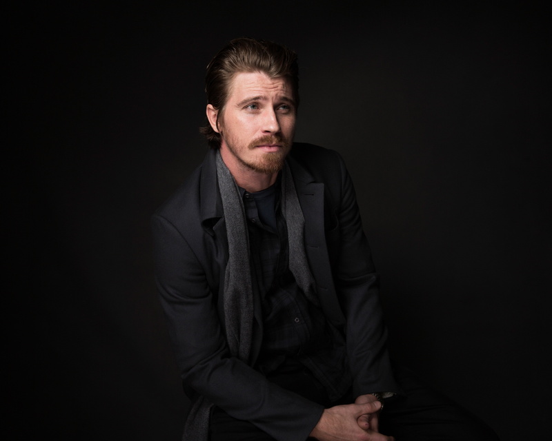 actor, Mudbound, 2017, scarf, Taylor Jewell, black background, Sundance, jacket, for the film, portrait, Garrett Hedlund, photoshoot, 4K