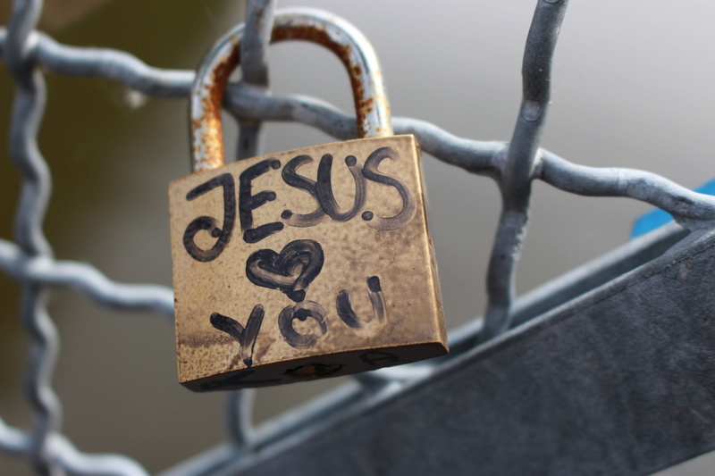 communication, text, love, day, western script, emotion, railing, christian, close-up, loves, lock, safety, religion, steel, god, rusty, no people, jesus