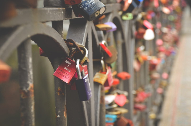 love lock, no people, selective focus, padlocks, urban, fence, positive emotion, emotion, padlock, safety, hope, luck, lock, steel, hanging, outdoors, iron