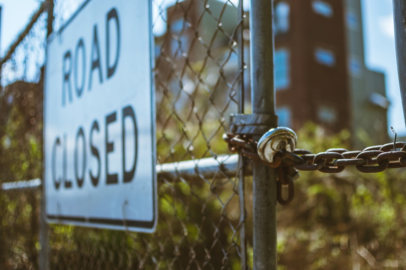 blur, text, padlock, barrier, wire mesh, outdoors, fence, iron, western script, connect, road, signage, 5K, built structure, communication, sign, chains