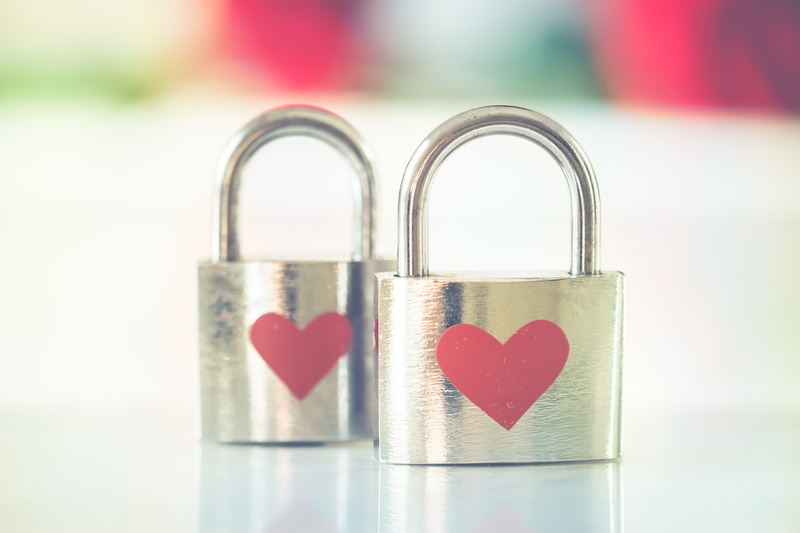 hearts, padlocks, chrome, close-up, heart, printed, padlock, photo, metal, togetherness, indoors, love, love locks, blurred background, emotion, iron, security