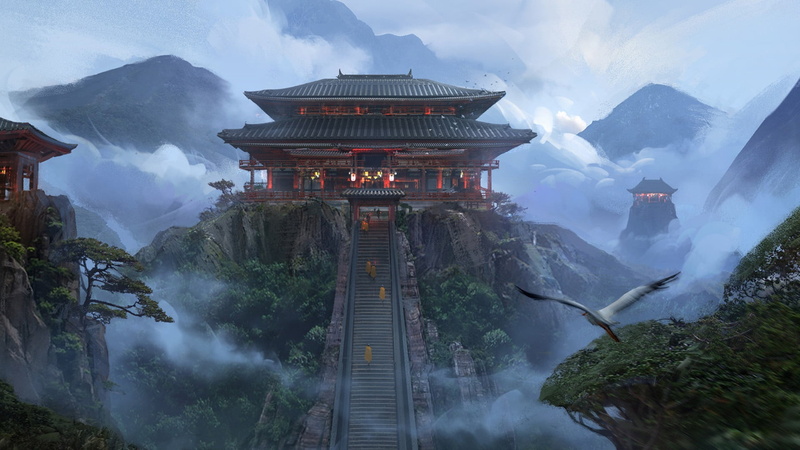 1080P, Alex Deep Shit, MC5 concept art, Japanese temple, japanese temple art