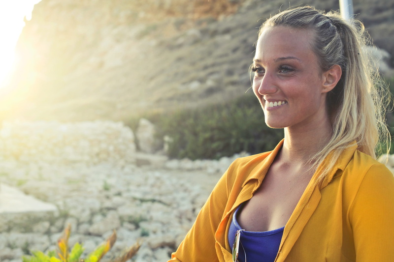 farm, hair, nature, outdoors, vacation, tan, button, emotion, smiling, summer, woman, headshot, white, blonde, posing, leisure activity, one person, 2K