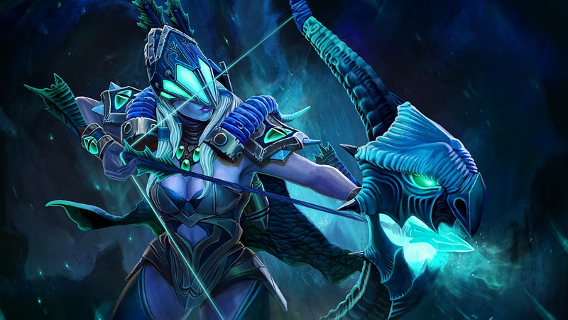 nature, no people, representation, animal representation, sea, illuminated, art and craft, 1080P, water, bow, Drow Ranger, Dota 2, animal wildlife, futuristic