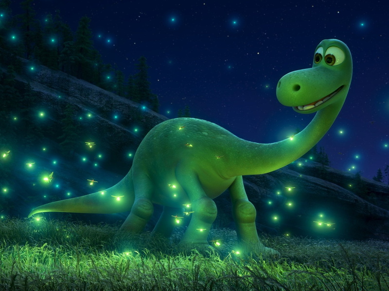 one animal, illuminated, Pixar, green color, animals in the wild, night, Arlo (The Good Dinosaur), The Good Dinosaur, animal, outdoors, no people, sea