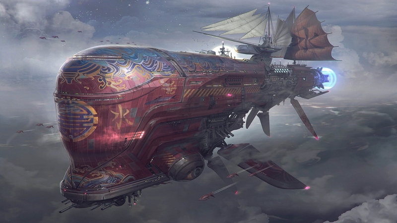 aircraft, outdoors, Beyond Good and Evil 2, cloud - sky, art and craft, cyberpunk, reflection, day, sky, futuristic, technology, Beyond Good and Evil 