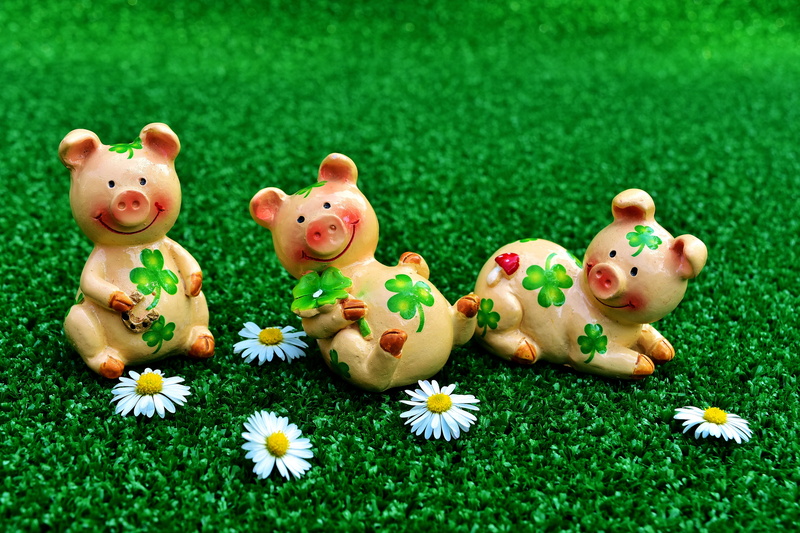 easter, shamrocks, flower, Cute, sweet, figurines, green color, selective focus, 5K, celebration, funny, sweet food, pink, handful happiness, holiday