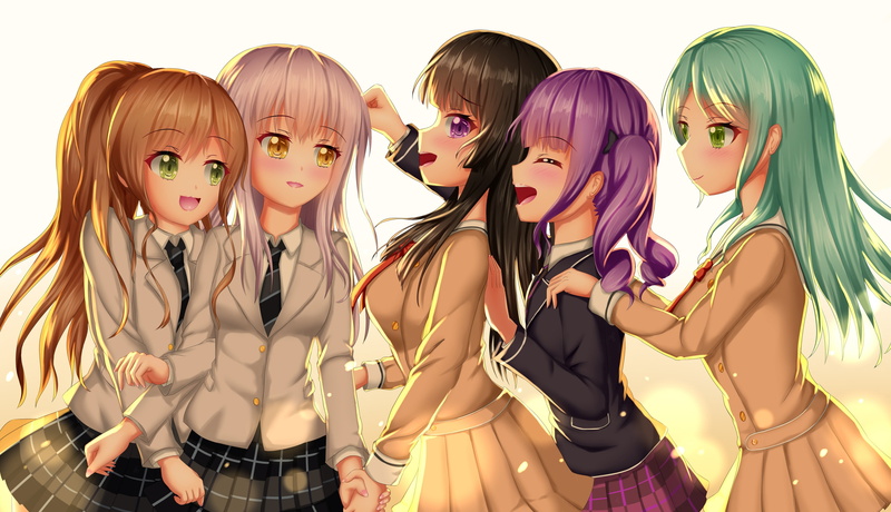 Anime, 4K, BanG Dream! Girls Band Party!, Yukina Minato, Ako Udagawa, Rinko Shirokane, Sayo Hikawa, Lisa Imai
