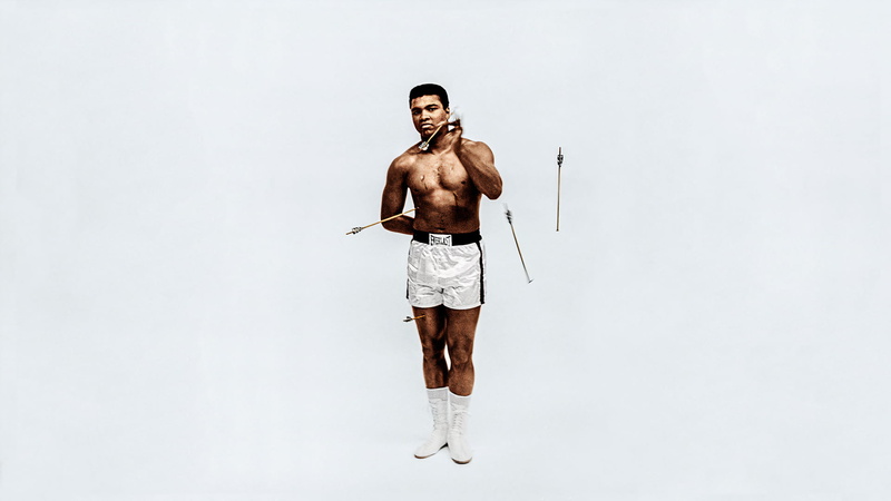 1080P, Esquire, boxing, 1968, Muhammad Ali, arrows, simple background, legend