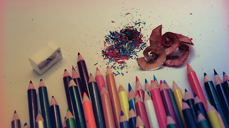 yellow, crayon, multi colored, life, still life, paintbrush, colorful, colour, education, eraser, variation, art, pen, 1080P, indoors, close, wood, draw