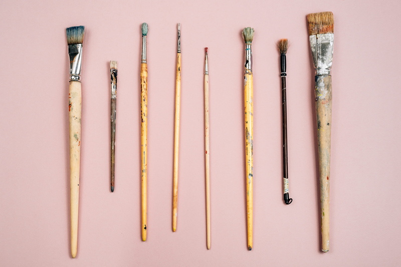wood - Material, no people, neat, multi Colored, indoors, colors, craft, paint, paintbrush, work Tool, art, simplicity, objects, background, variation