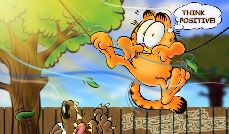 stay, comic, funny, garfield, positive, 1080P, animals, cartoon