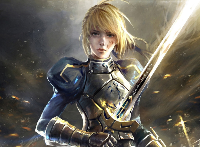 waist up, human representation, indoors, front view, females, hair, sword, artwork, looking at camera, adult, astronaut, futuristic, 1080P, technology
