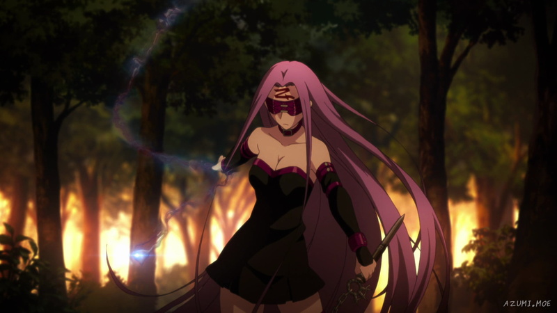 Rider (Fate/Stay Night), emotion, purple hair, outdoors, leisure activity, lifestyles, 1080P, front view, Fate Series, real people, young women, forest