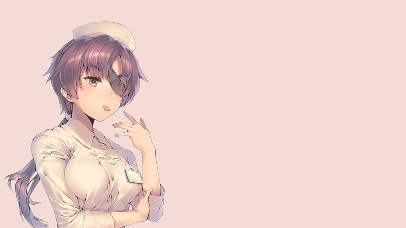 cute, adult, portrait, copy space, beauty, Uryuu Minene, young adult, profile view, young women, Mirai Nikki, studio shot, indoors, hairstyle, nurses, beautiful woman