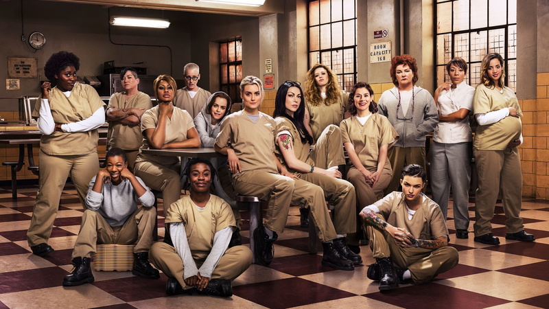 Orange is the new black, brown, Taylor Schilling, scrub, Best TV Series, 2K, people, suits, full cast, prison, Laura Prepon