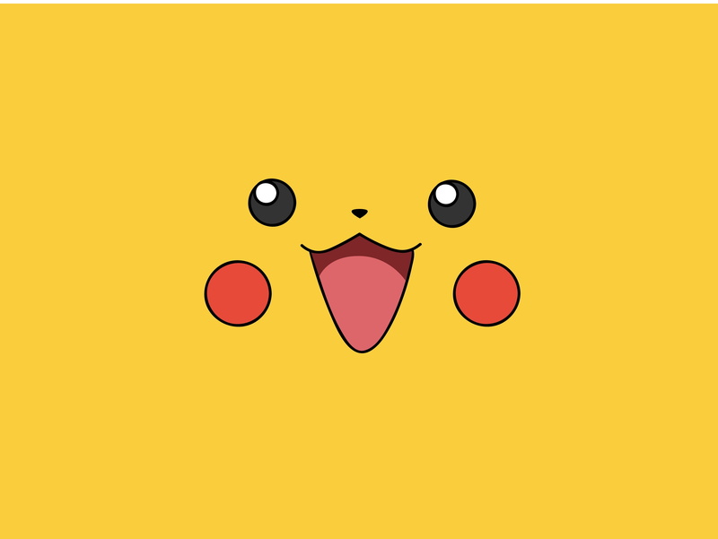 x, anime, simple, games, hd, video, yellow, pikachu, art, 2K, pokemon, faces, Video Games