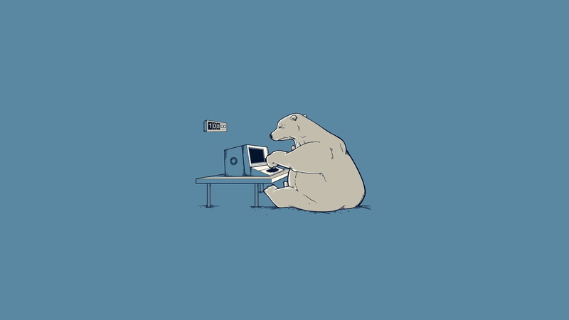 simple, Computers, animals, Abstract, art, x, misplaced, solid, 1080P, simplistic, bears, hd