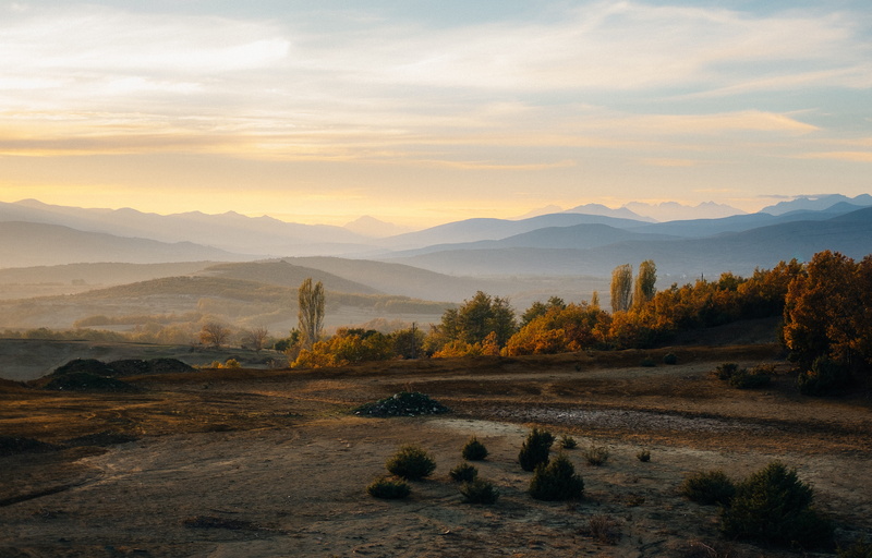 fog, nature, sunset, no people, golaj, landscape, mountain, albania, field, beauty in nature, environment, tranquil scene, outdoors, idyllic, scenics - nature