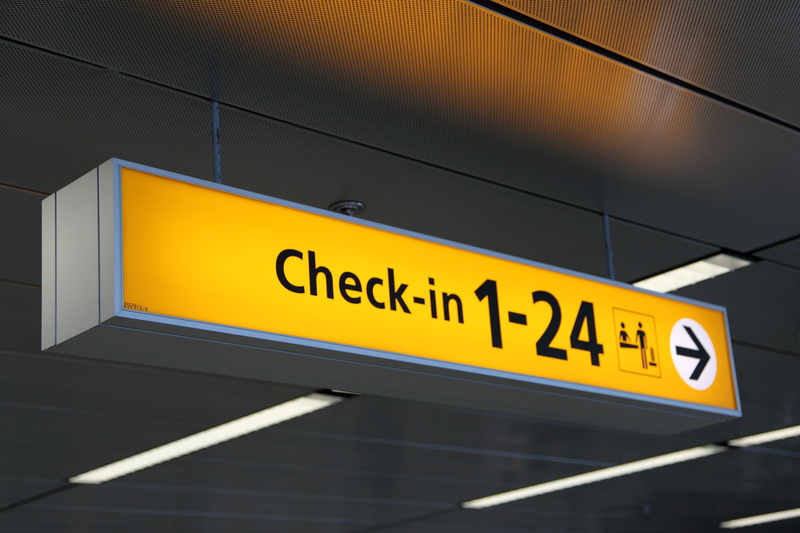 guidance, arrow, depart, signage, direction, information, indoors, arrow symbol, airport terminal, yellow, ceiling, destination, illuminated, international