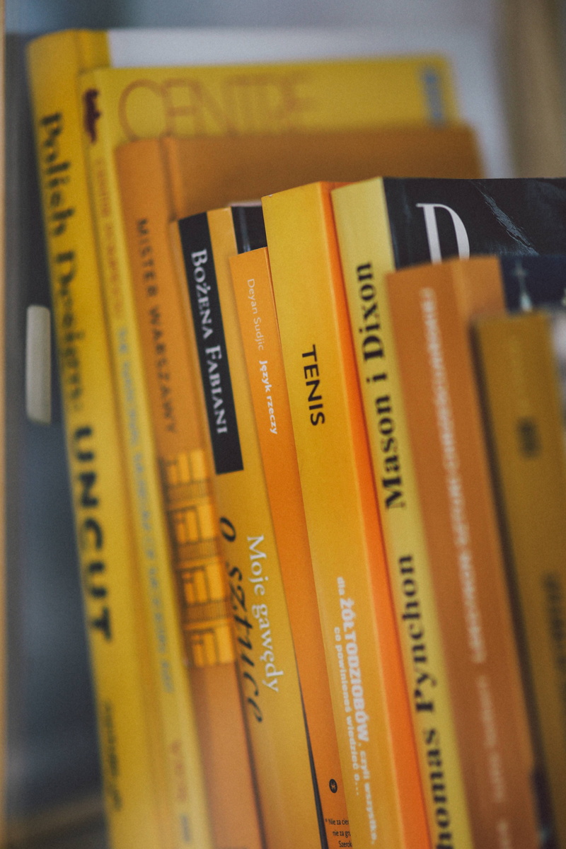 shelves, text, 4K, literature, side by side, label, occupational safety and health, orange color, number, bookshelf, selective focus, western script, focus on foreground