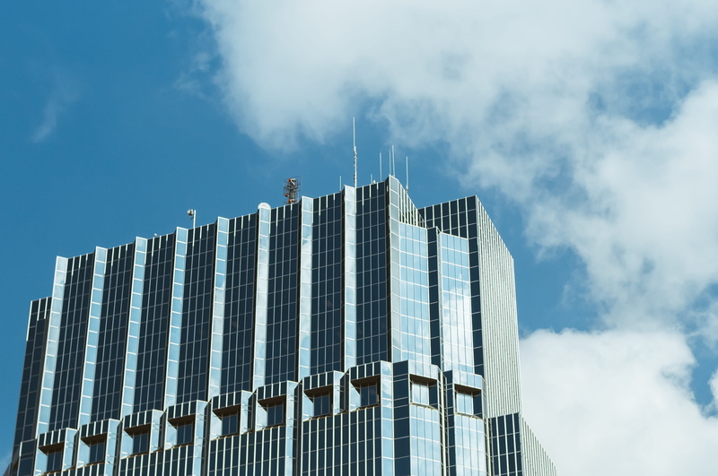 office, tower, travel, expression, reflection, glass - material, perspective, geometric, glass windows, building exterior, 2K, clouds, cloud - sky, modern