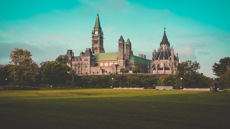 heritage building, built structure, parliament hill, sky, 2K, day, canada, tree, religion, place of worship, travel destinations, landmark, grass, green color
