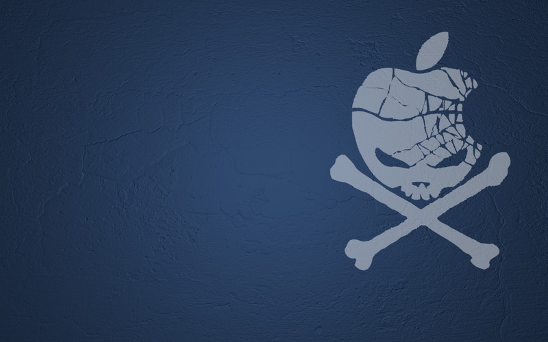 piracy, simple background, 1080P, texture, Apple Inc., skull