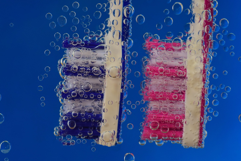 gas bubbles, cleanliness, dental hygiene, decorative, care, multi colored, pattern, pink and blue, pink, hygiene, toothbrush head, drop, colored background