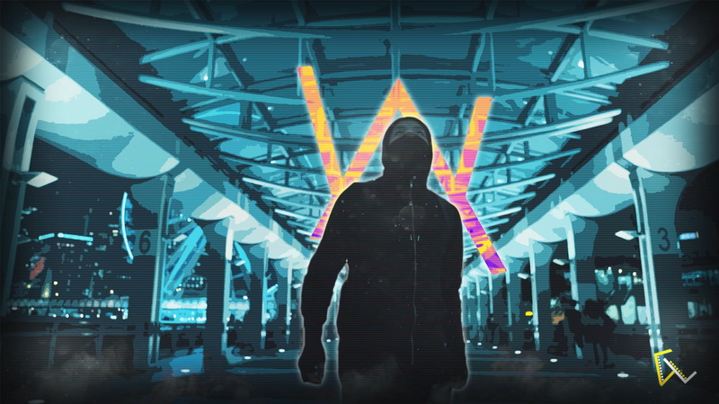 full length, Alan Walker, lifestyles, black, casual clothing, indoors, lighting equipment, music, typography, zip, night, standing, digital art, stage